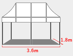 3.6m×1.8mサイズ